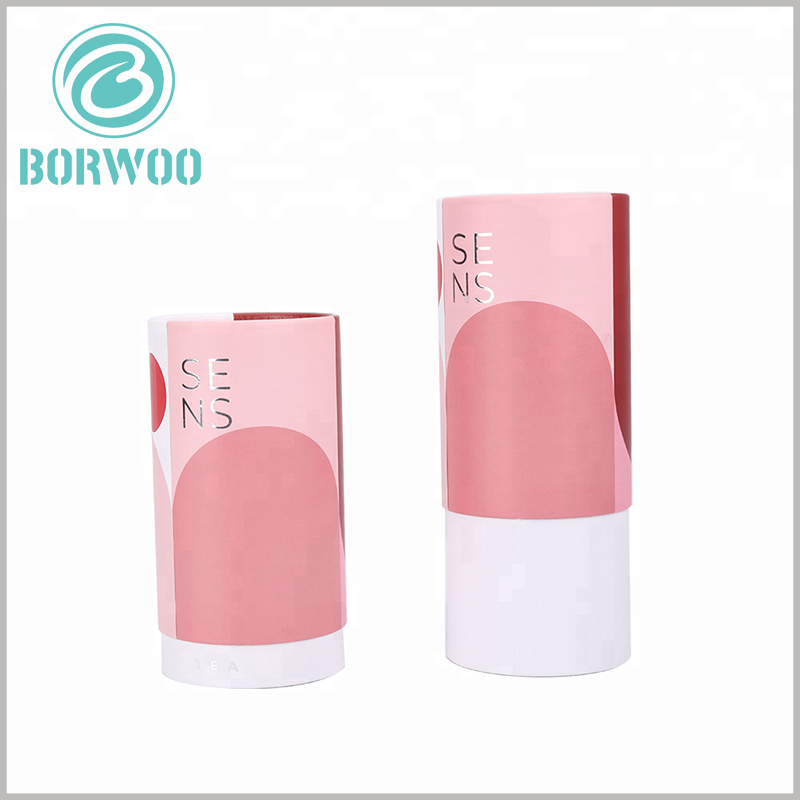 fashion cardboard cylinder tubes packaging for tea boxes.Made of 350g SBS and food level foil paper
