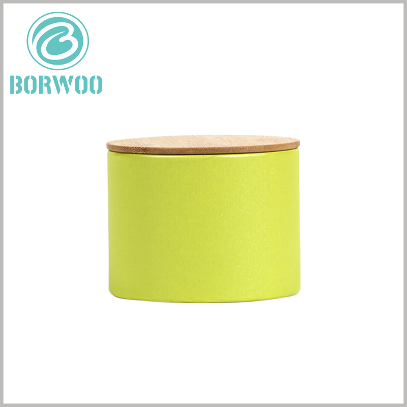 fashion tube food packaging with foil inner coating and with wooden lids