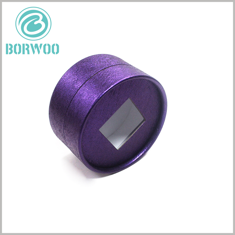 fasion elegant purple cardboard tube packaging with square windows.The packaging is unique and attractive, giving customers a deep impression