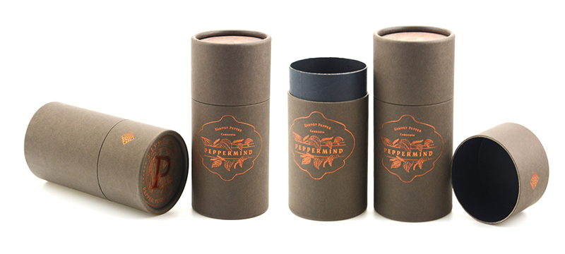 Brown food tube packaging for tea or coffee, printed packaging reflects the characteristics of natural foods