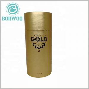 gold cardboard cardboard tube packaging with logo.The brand logo printed on the packaging is an important carrier to increase customer trust in the product, making it easier to promote products.