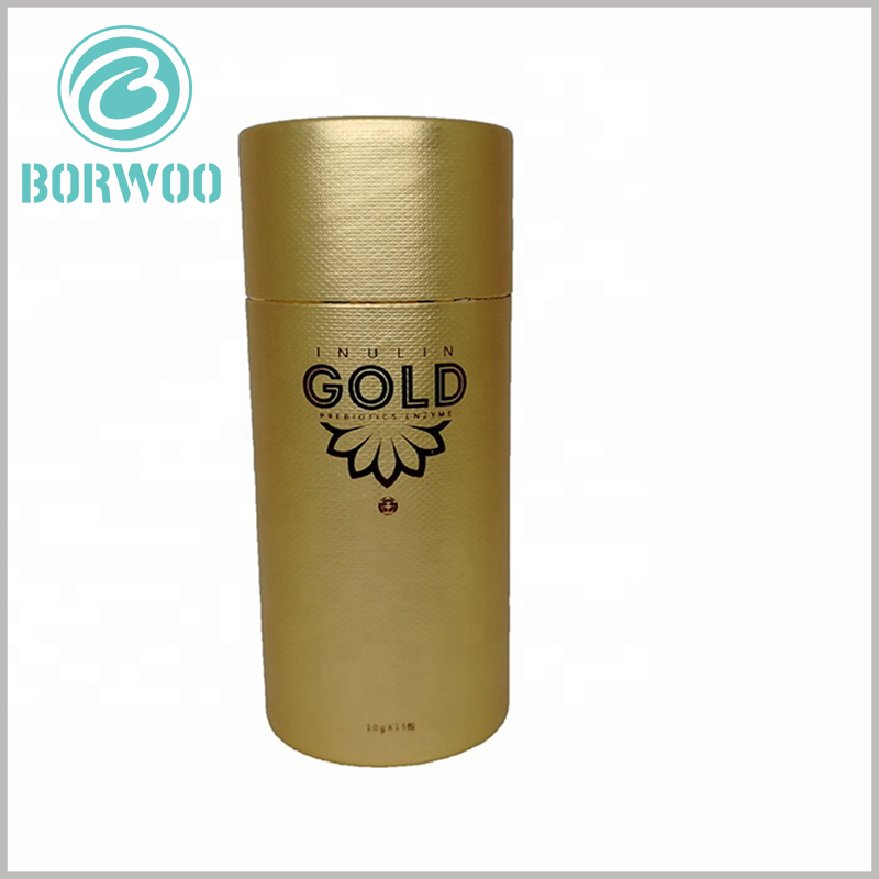 gold cardboard cardboard tube packaging with logo.The brand logo printed on the packaging is an important carrier to increase customer trust in the product, making it easier to promote products.