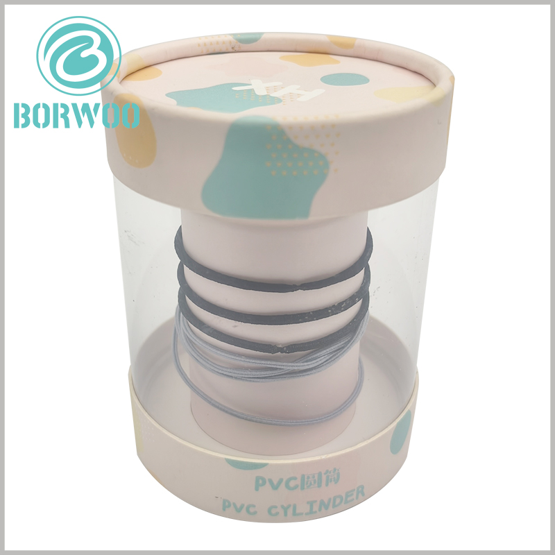 Hair band packaging tube boxes with window, the overall packaging design has a good display effect for the product