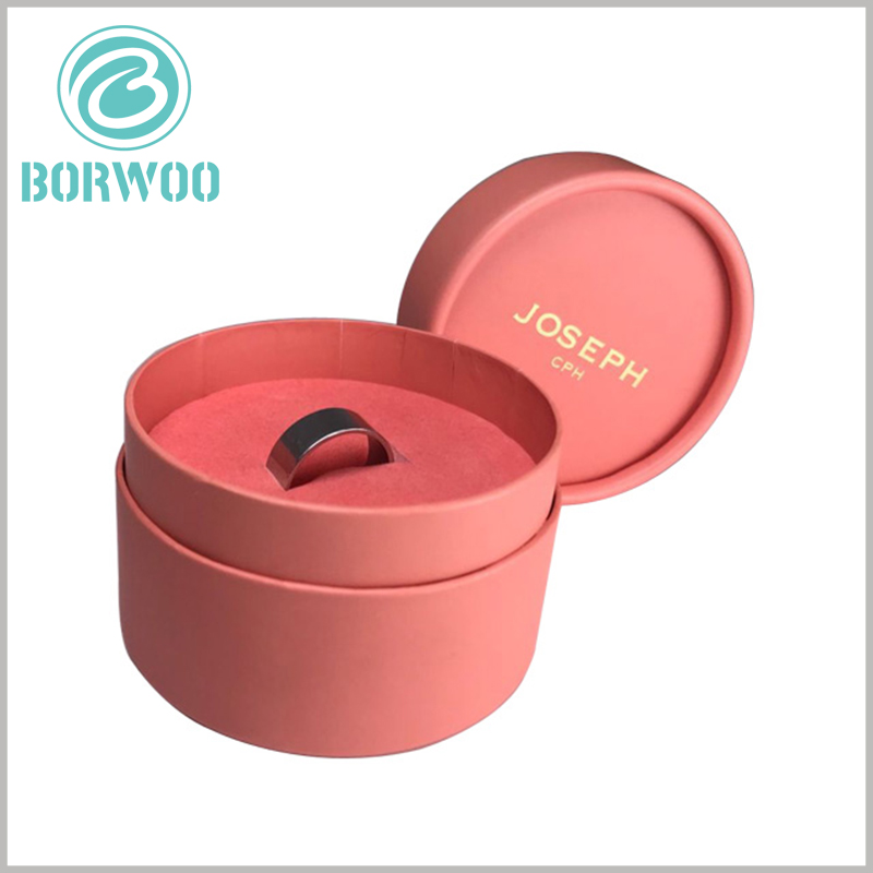 high quality cardboard tube packaging for ring boxes.brand LOGO using bronzing printing