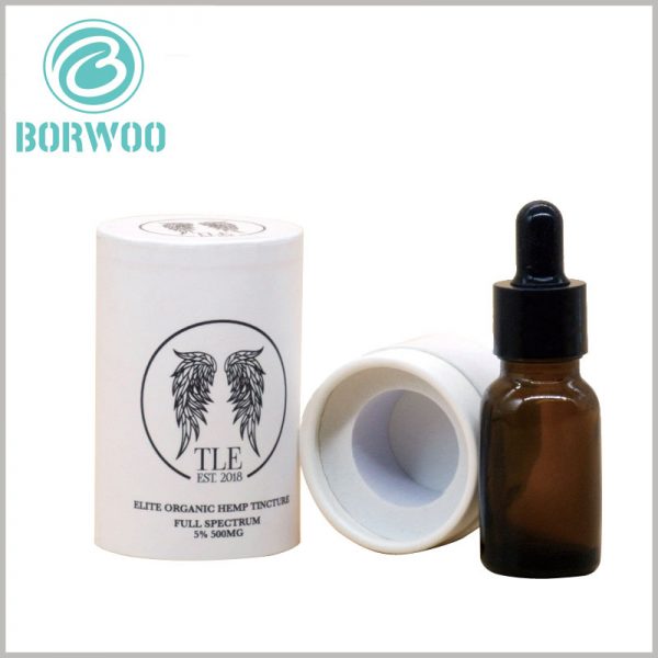 high quality white cardboard tube for 10ml essential oil packaging boxes.EVA as a plug-in inside the package to stabilize and protect essential oil glass bottles