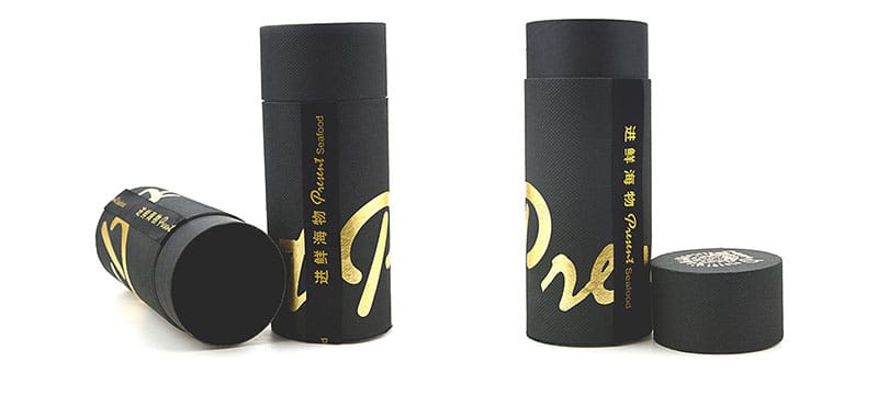 wholesale high-end imitation leather paper tube packaging with bronzing logo for essential oil