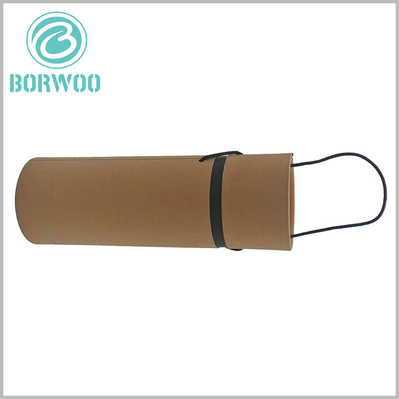 kraft paper tube packaging with handle for wine boxes