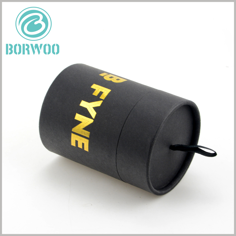 large black cardboard tube packaging boxes wholesale.Hot stamping logo will help improve the grade of the package