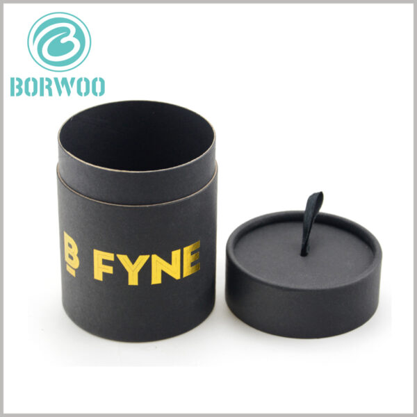 large black paper tube packaging wholesale.Custom tube packaging boxes with brozning printed logo,Determine the size of the package based on the product