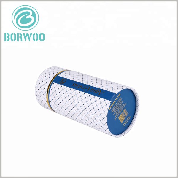 large cardboard tube packaging with bronzing for shower filter boxes.Hot stamping increases the luxury of packaging