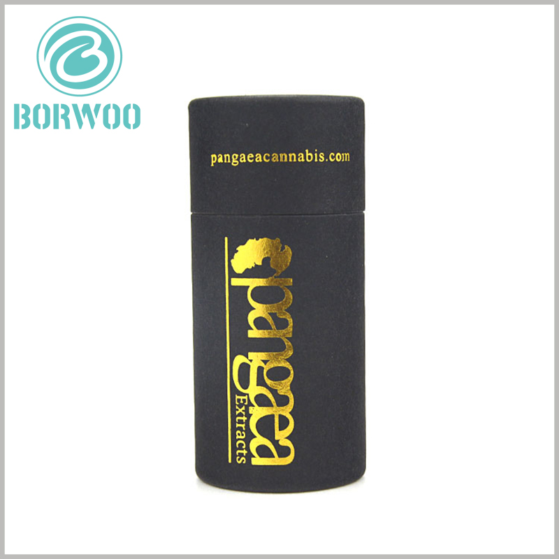 luxury Black paper tubes with bronzing printing.High-grade cardboard tube packaging for data charging lines