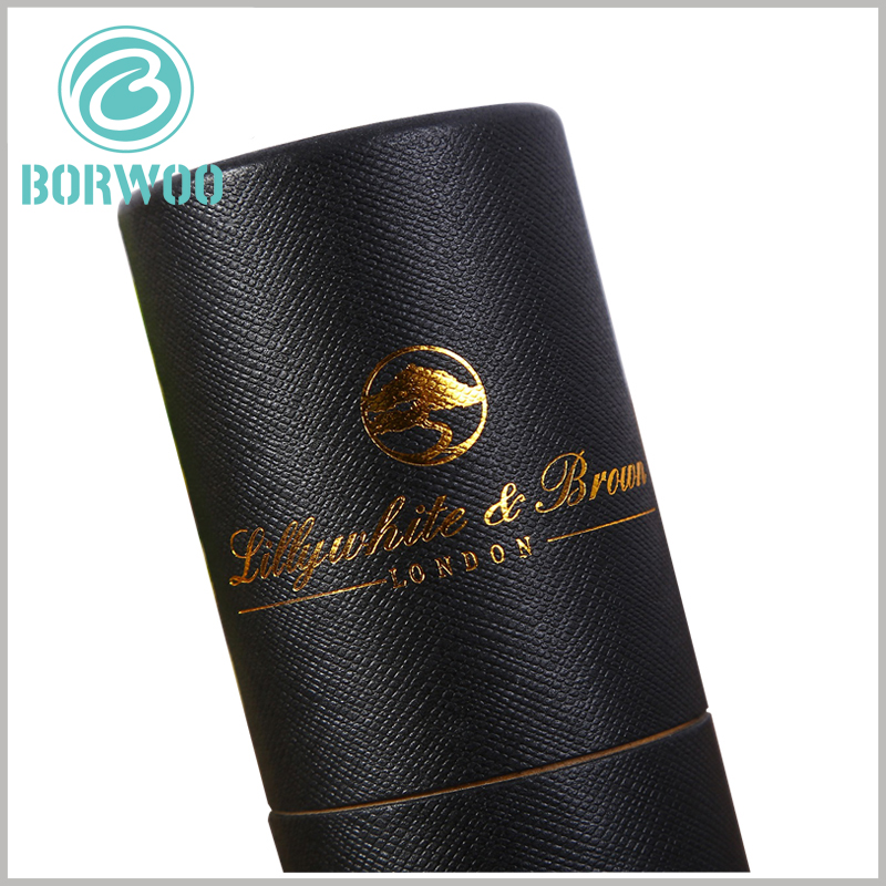 Custom creative black cardboard tube packaging boxes with bronzing.Tell us your product size, we will provide you with paper tube packaging suitable for your product.