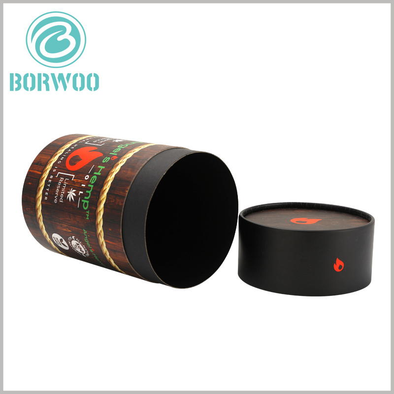 luxury creative paper tube packaging boxes with lids.creative 3D printed wood-like tube packaging for essential oil