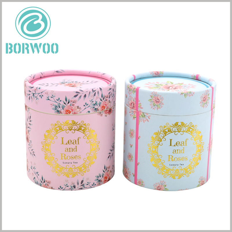 luxury fancy paper tube packaging for tea boxes.custom luxury cardboard tubes packaging for tea boxes wholesale
