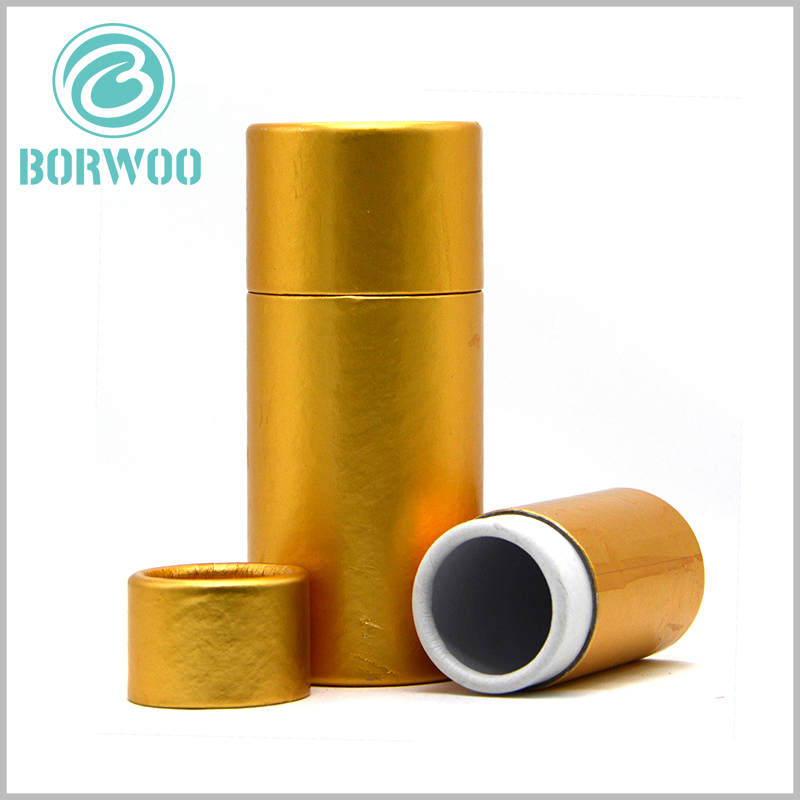 luxury gold cardboard paper tube packaging.custom gold packaging wholesale