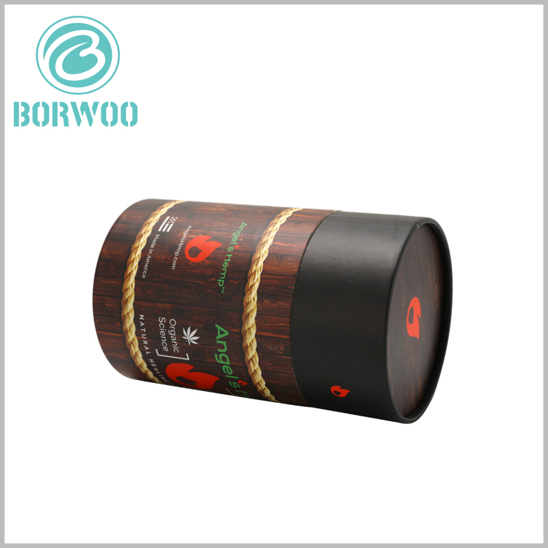 luxury paper tube packaging with ideas wholesale.Creative 3D printing imitation wood essential oil boxes