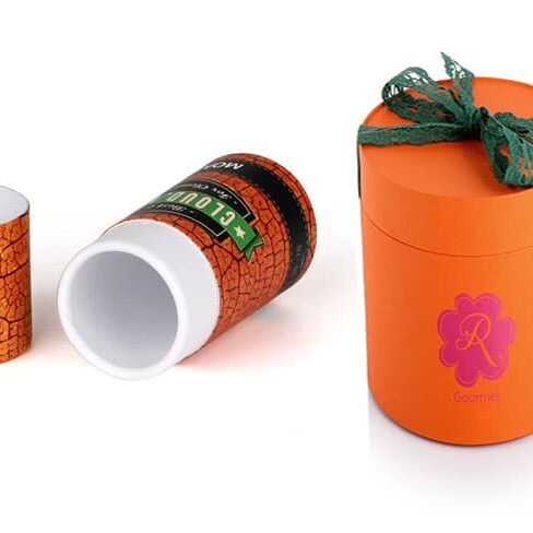 Cystom orange creative tube boxes packaging wholesale