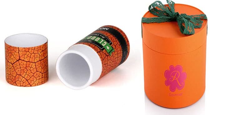 Cystom orange creative tube boxes packaging wholesale