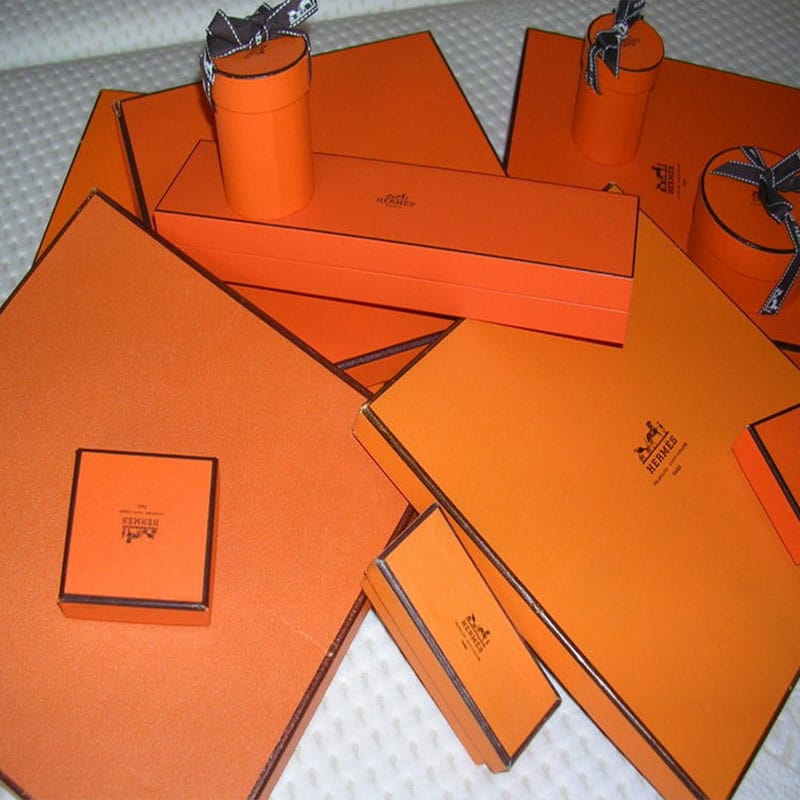 orange packaging boxes