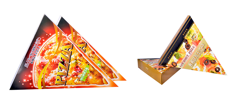 Custom creative paper food packaging for pizza boxes,The packaging design is dominated by pizza pictures.
