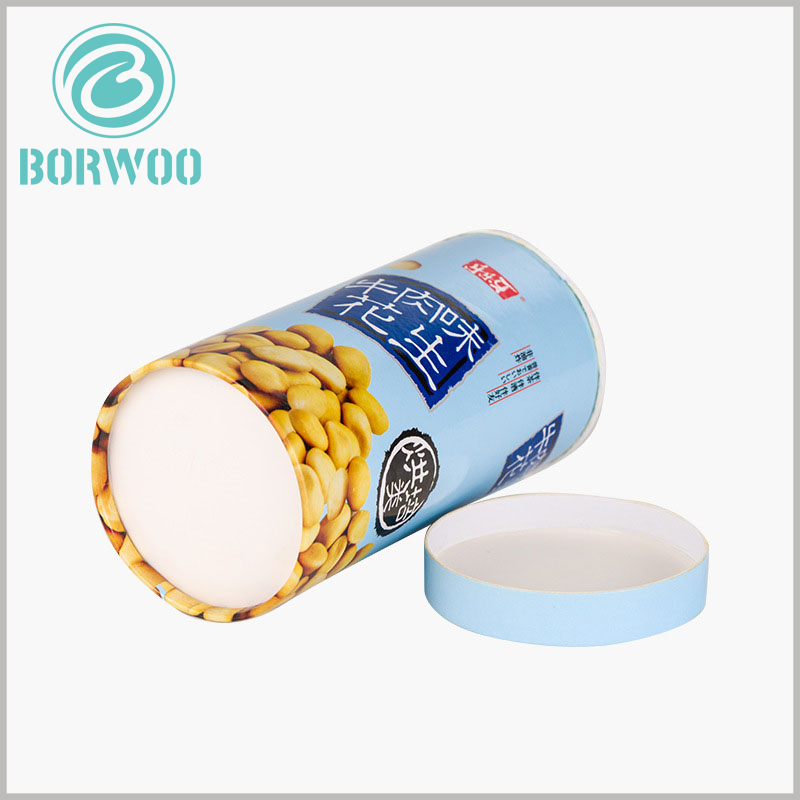 peanut paper tubes packaging boxes with logo wholesale.Custom food tube packaging.