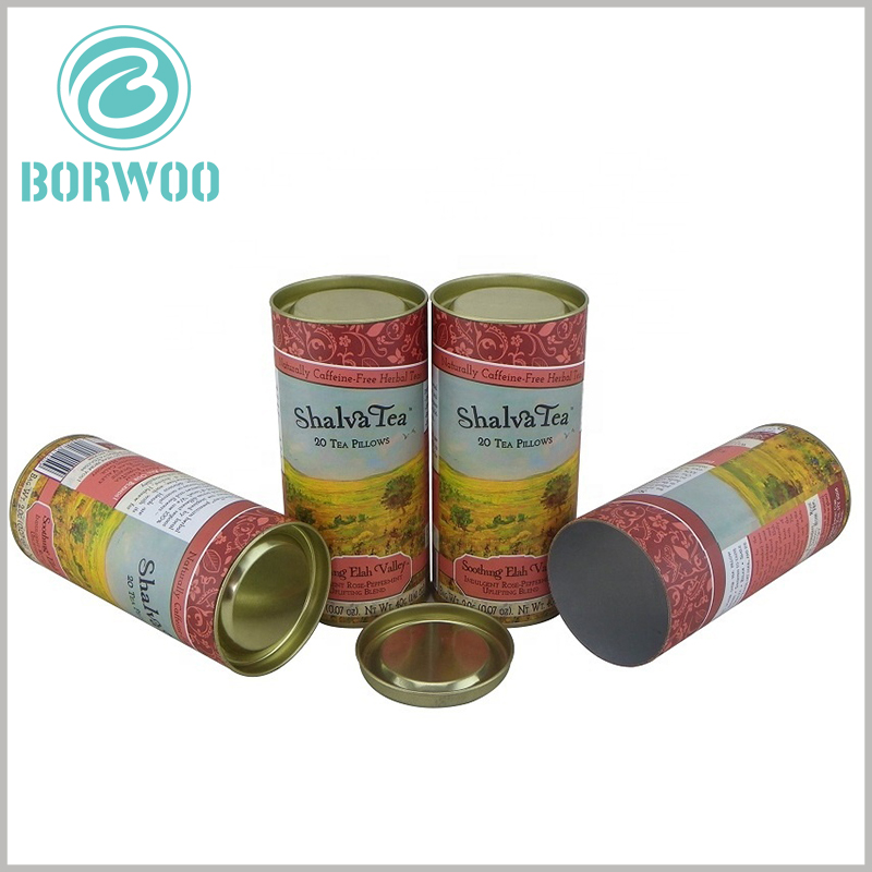 printable paper tube tea packaging.Customized paper tubes tea packaging with metal lids, food grade tin foil on the inner wall of the paper tube can effectively isolate oxygen, moisture and other pollution