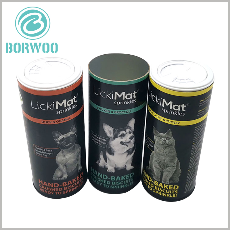 printed cardboard cylinder tubes for pet food packaging.The unique customized tube packaging can increase the appeal of pet food and is more conducive to the successful implementation of the marketing plan.