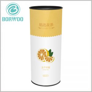 printed cardboard paper tube for scented tea packaging. Customized tube packaging can be printed by CMYK to improve the proprietary and uniqueness of the packaging.