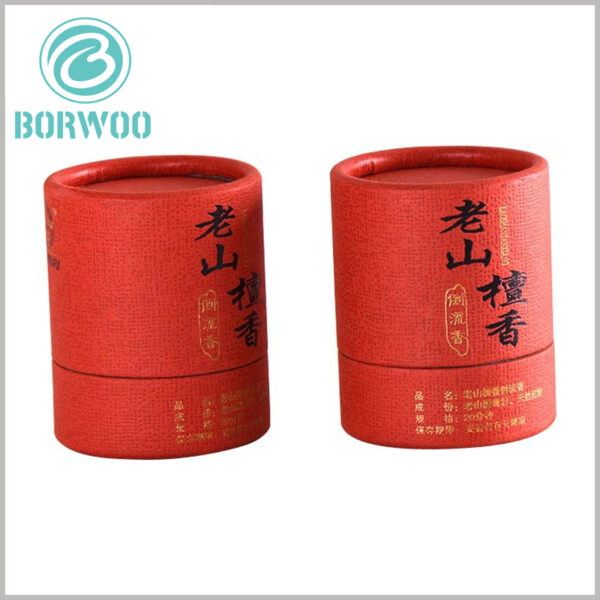 red cardboard tube boxes for sandalwood oil packaging