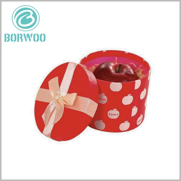 Custom red round cardboard gift boxes with lids wholesale.