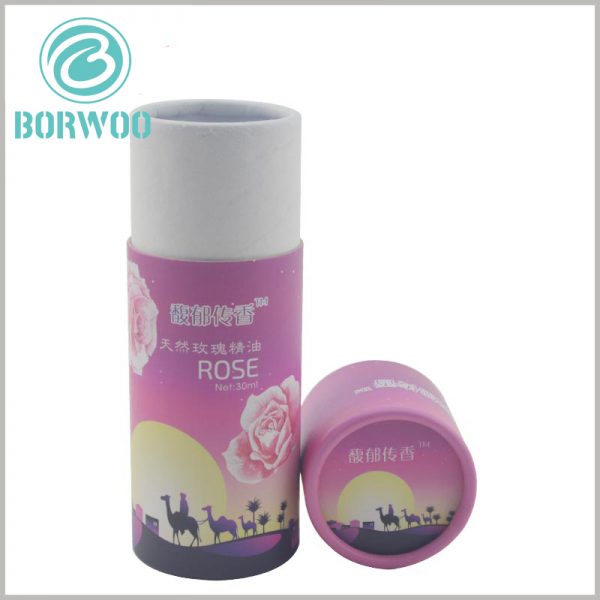 small cardboard tube boxes for 30ml rose essential oil packaging