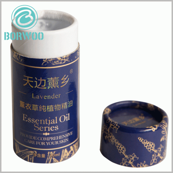 small diameter paper tubes for essential oil packaging boxes.The photo-glue process increases the gloss of the package and improves the visual experience of the package.