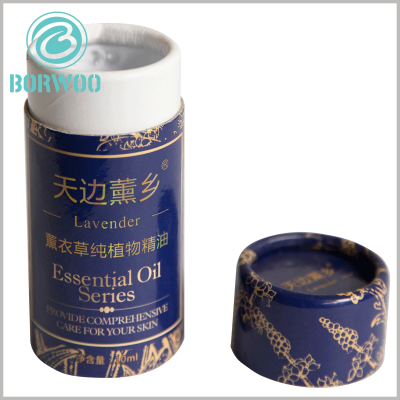 small diameter paper tubes for essential oil packaging boxes.The photo-glue process increases the gloss of the package and improves the visual experience of the package.