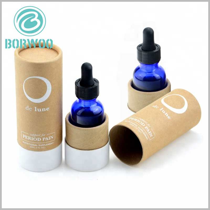 small kraft paper tube essential oil packaging boxes custom.