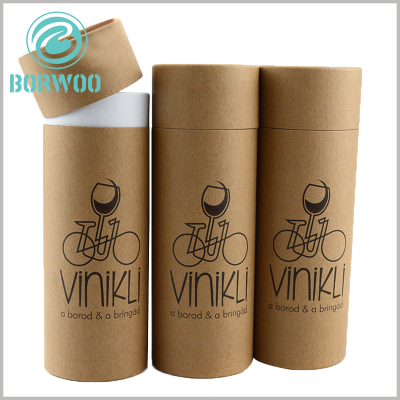 Custom small Kraft paper tube packaging box with lid for food