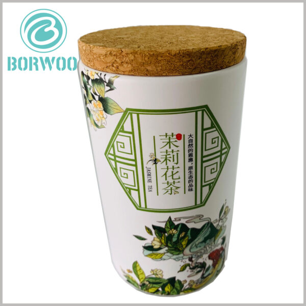 tea paper tube packaging with wooden lids. Biodegradable packaging is environmentally friendly and is one of the best choices for tea packaging.
