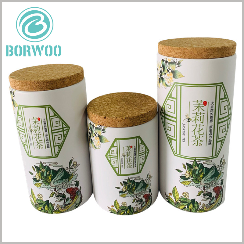 tea tube packaging with wooden lids. In order to promote different capacities of the same product, the tea packaging design is the same, but the size of the paper tube can be different.