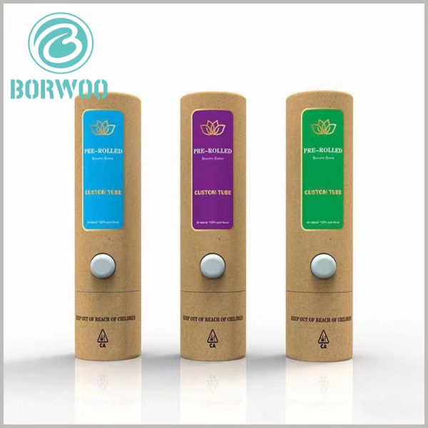 vape tube packaging with child resistant lock.Using different printed content on the paper tube packaging will reflect the difference of the product.