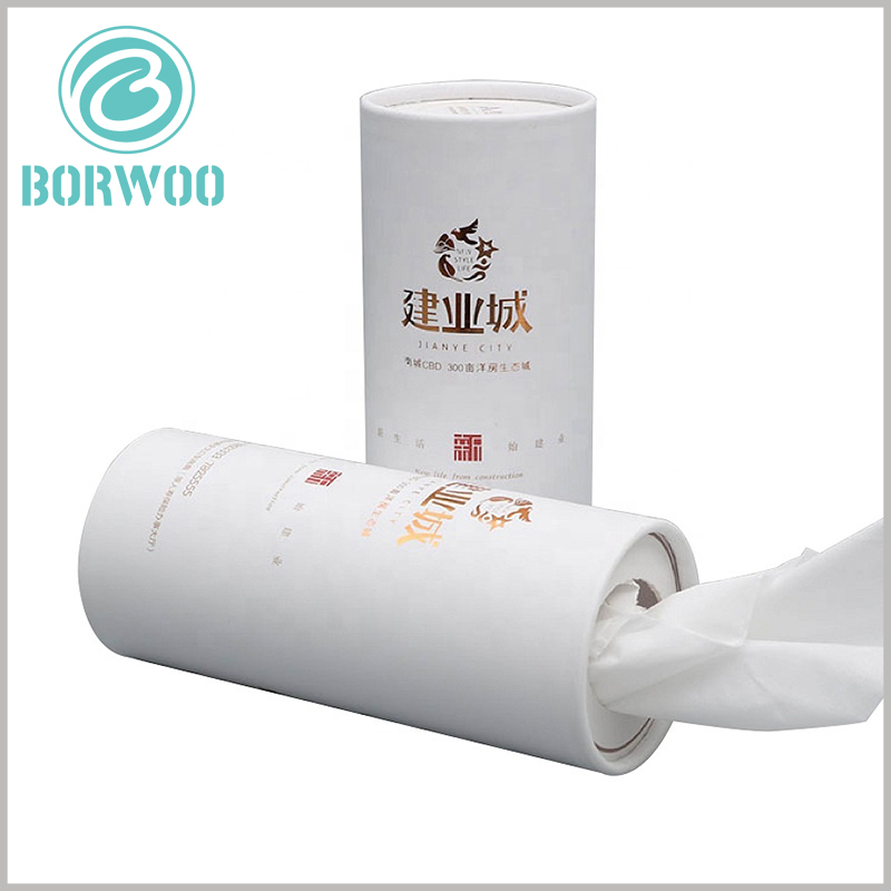 white paper tubes for tissue packaging. The paper is taken out from the top of the paper tube for use, which is very convenient and has become one of the most popular forms of tissue packaging.