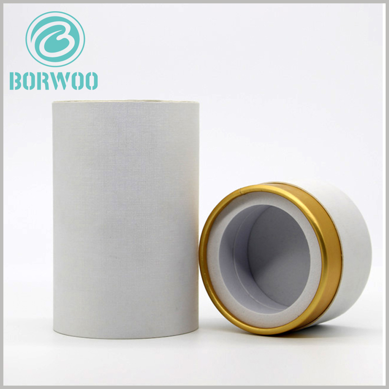 white round packaging boxes with lids wholesale.Customizable white paper tube packaging for perfume boxes or other cosmetic packaging.