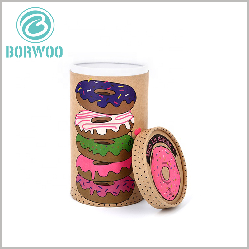 wholesale Brown kraft tube packaging for food boxes.foil layer inside to protect foods against oxygen and moisture