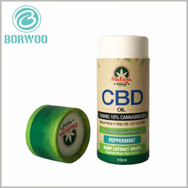 wholesale Small diameter cardboard tubes for 10ml CBD essential oil packaging boxes.Use specific packaging design content to reflect the characteristics of the product