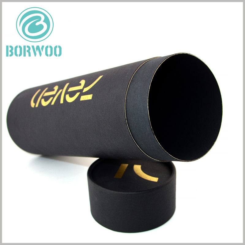 wholesale black paper tube packaging for wine boxes.