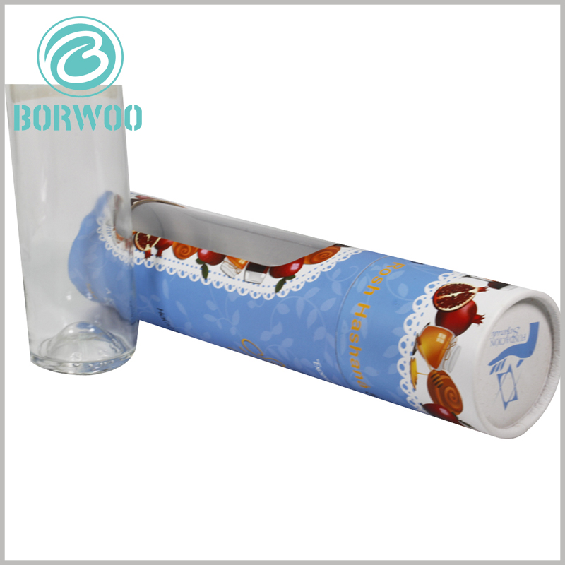 wholesale large cardboard round tube packaging with windows for wine