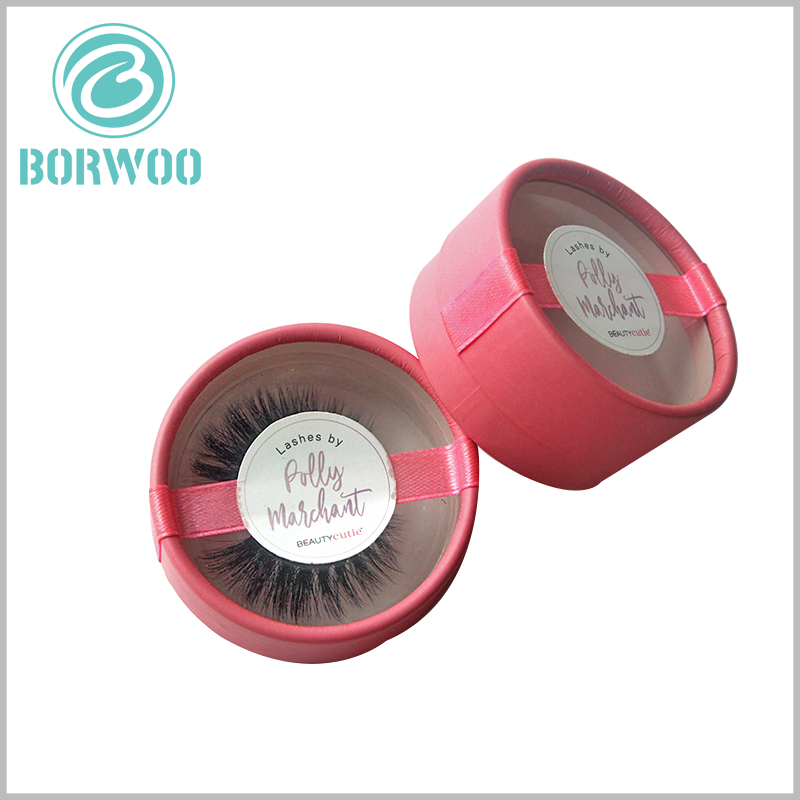 wholesale pink cardboard tube packaging for eyelash boxes.The pink packaging theme is attractive to female consumers.